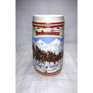 Budweiser 1985 Collectible Holiday Stein Clydesdale A Series Limited Edition